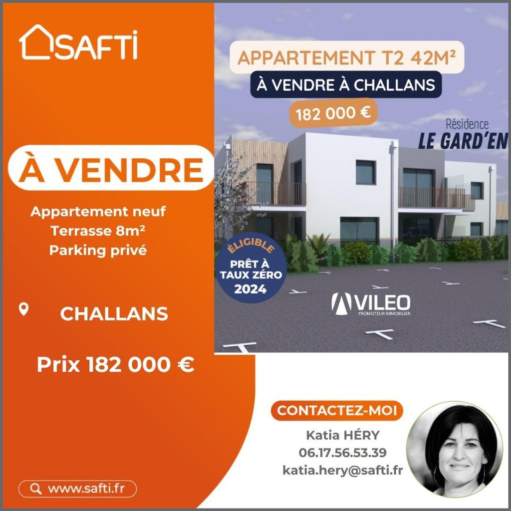 Achat appartement à vendre 2 pièces 42 m² - Challans