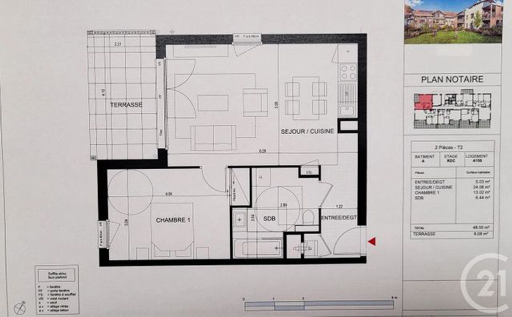Achat appartement à vendre 2 pièces 49 m² - Ornex
