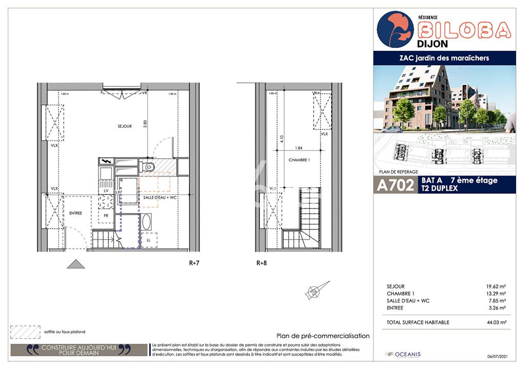 Achat duplex 2 pièces 44 m² - Dijon