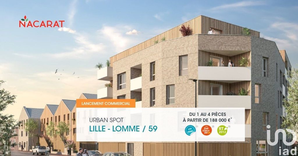 Achat appartement à vendre 2 pièces 54 m² - Lille