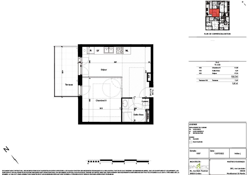 Achat studio à vendre 33 m² - Poisat