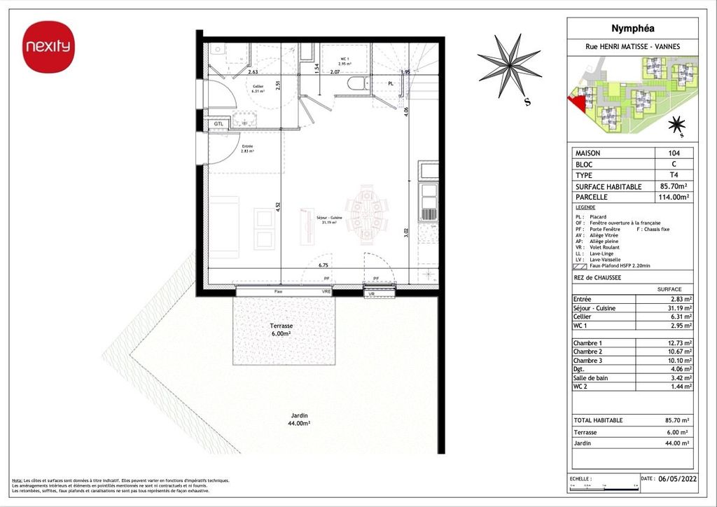 Achat maison à vendre 3 chambres 86 m² - Vannes