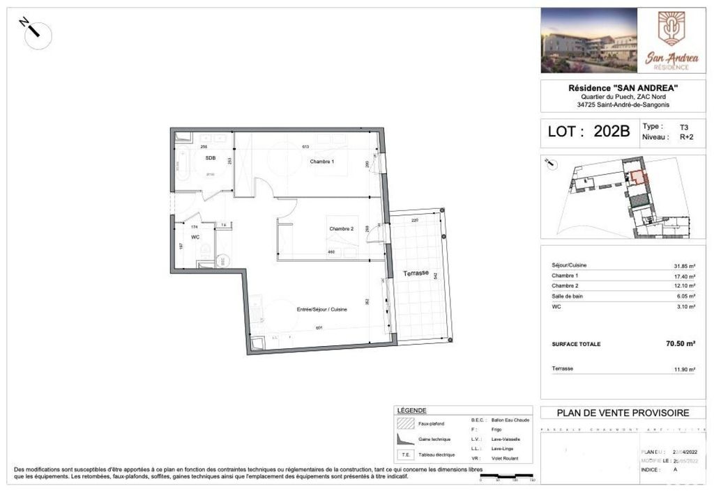 Achat appartement à vendre 3 pièces 70 m² - Saint-André-de-Sangonis