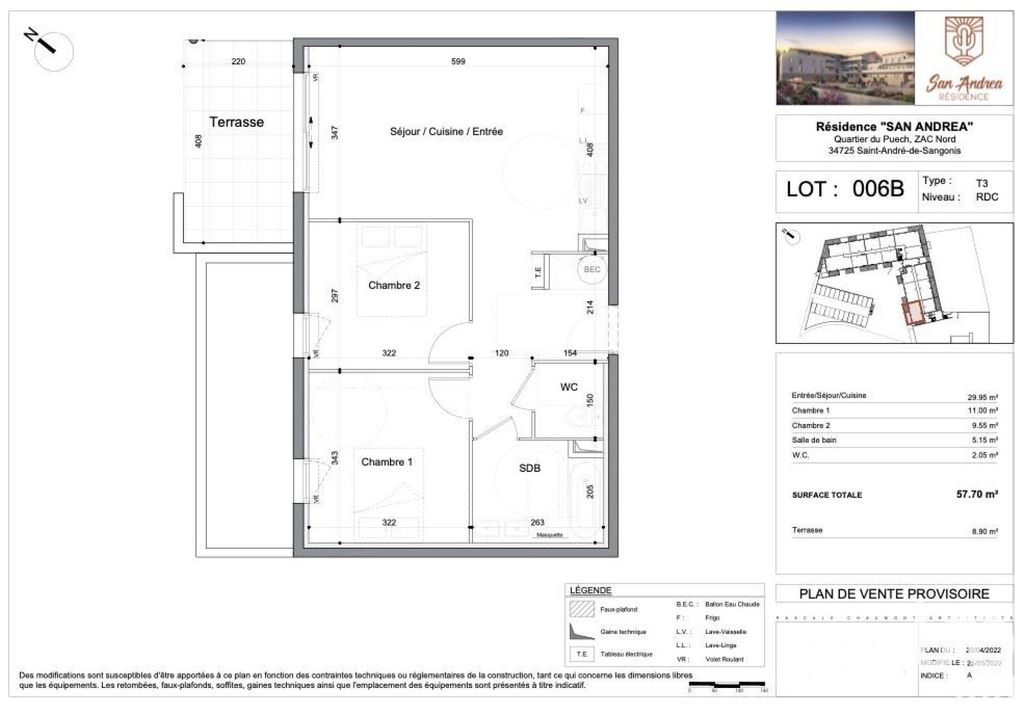 Achat appartement à vendre 3 pièces 58 m² - Saint-André-de-Sangonis