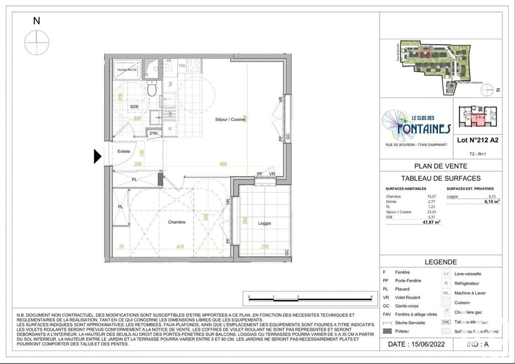 Achat appartement à vendre 2 pièces 47 m² - Dampmart