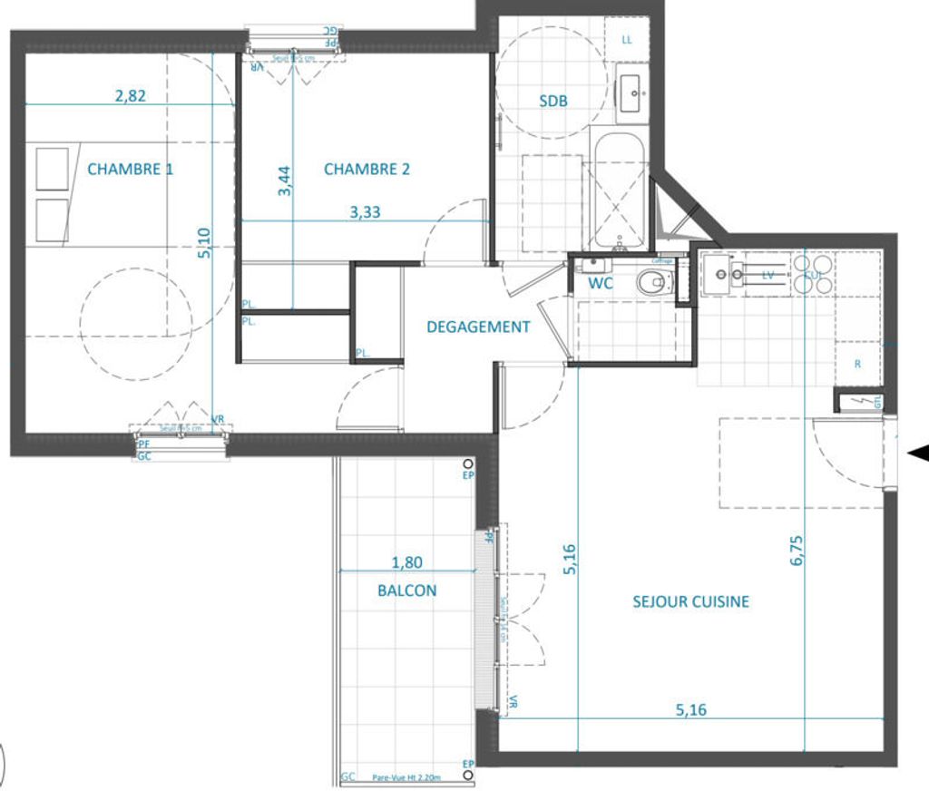 Achat appartement à vendre 3 pièces 71 m² - Suresnes