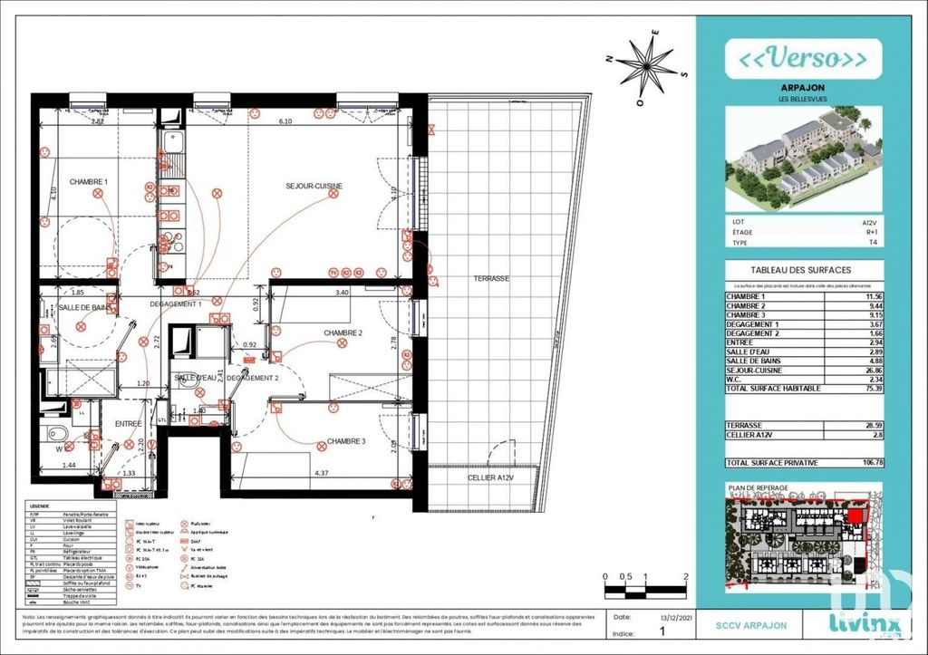 Achat appartement à vendre 4 pièces 75 m² - Arpajon