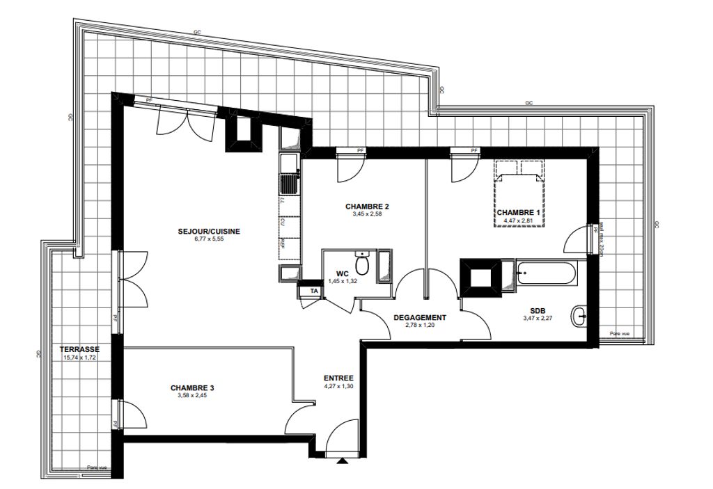 Achat appartement 4 pièce(s) Villiers-sur-Marne
