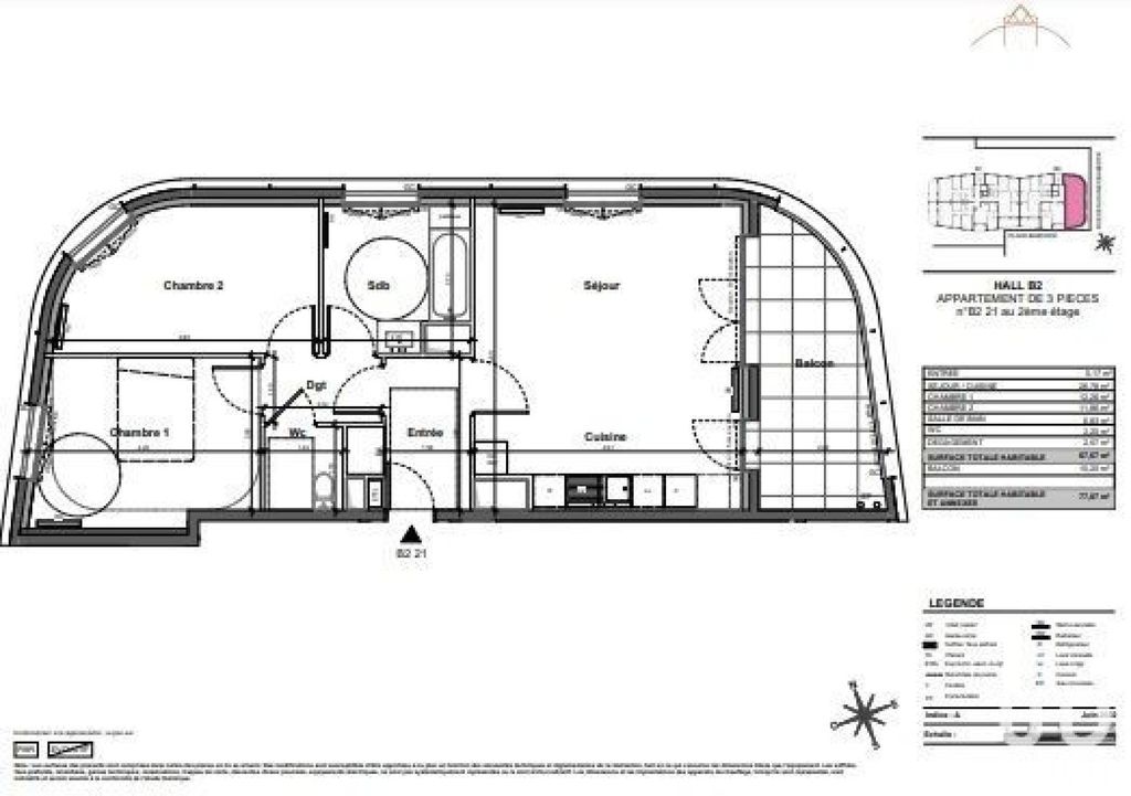 Achat appartement à vendre 3 pièces 67 m² - La Courneuve