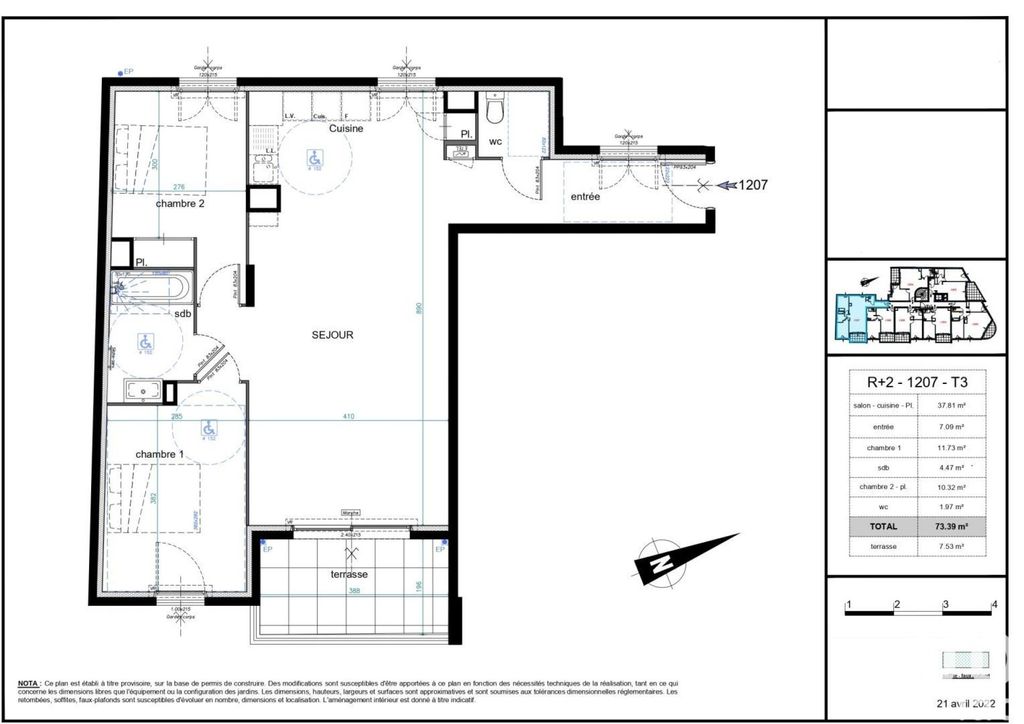 Achat appartement à vendre 3 pièces 73 m² - Antibes