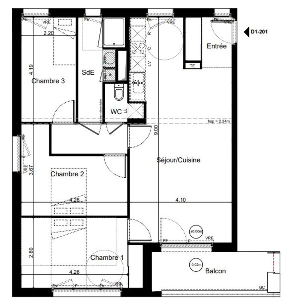 Achat appartement 4 pièce(s) Saint-Jacques-de-la-Lande