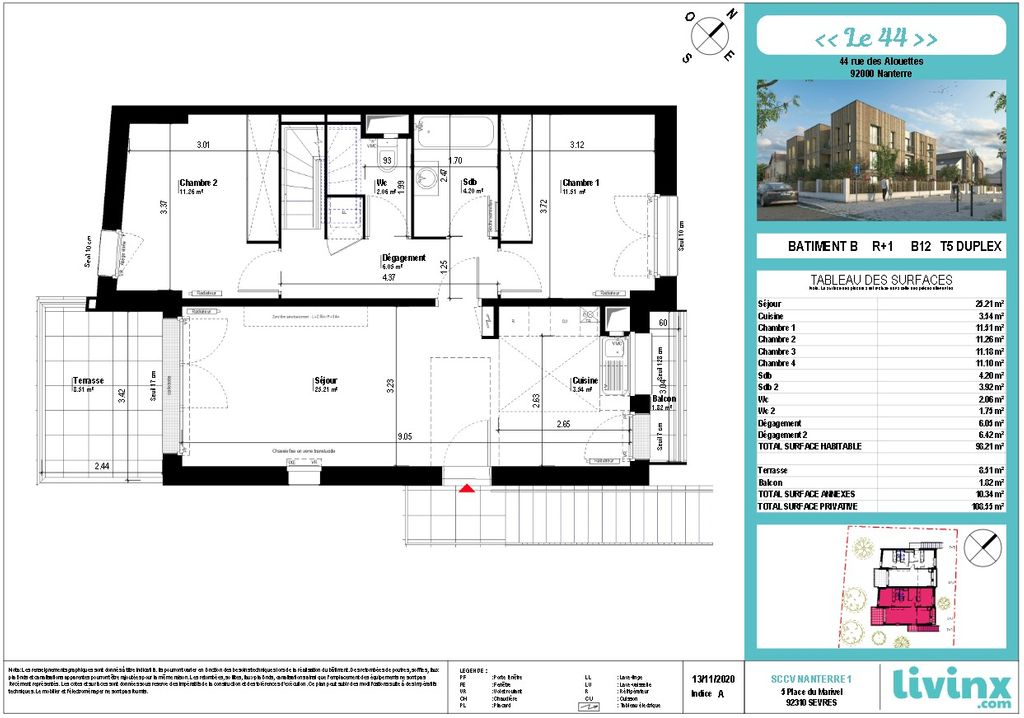 Achat duplex à vendre 5 pièces 98 m² - Nanterre