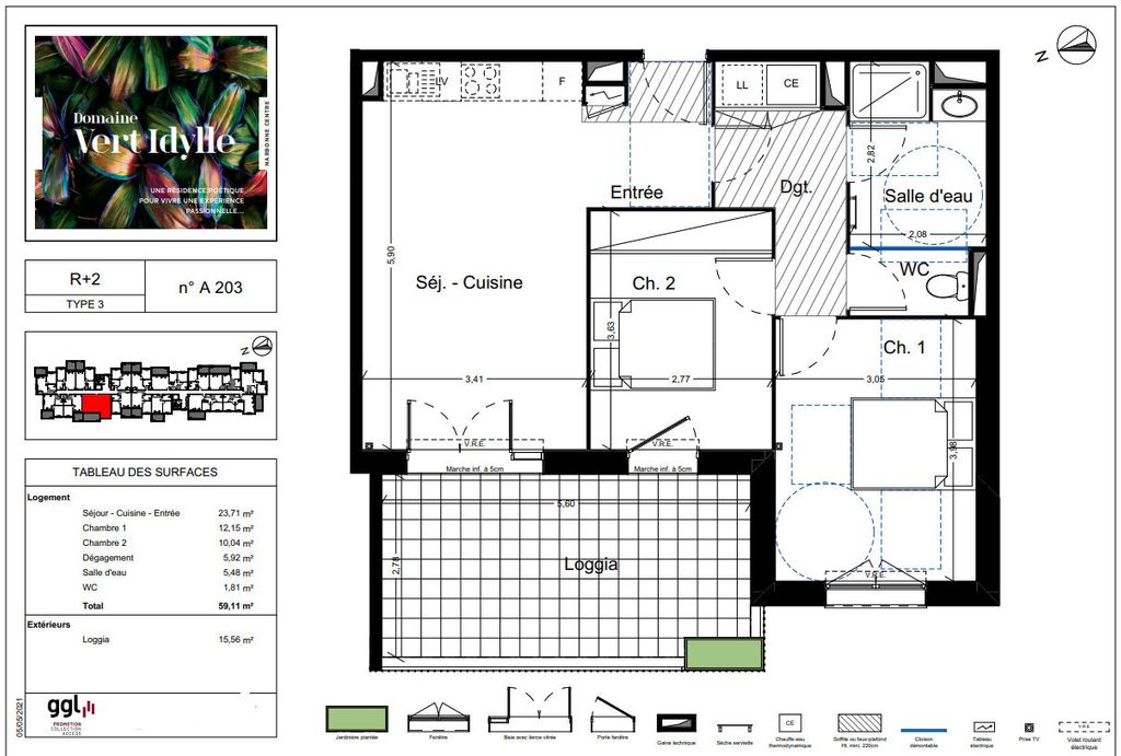 Achat appartement à vendre 3 pièces 59 m² - Narbonne
