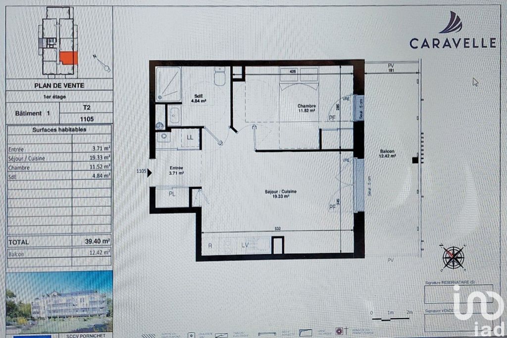 Achat appartement à vendre 2 pièces 39 m² - Pornichet