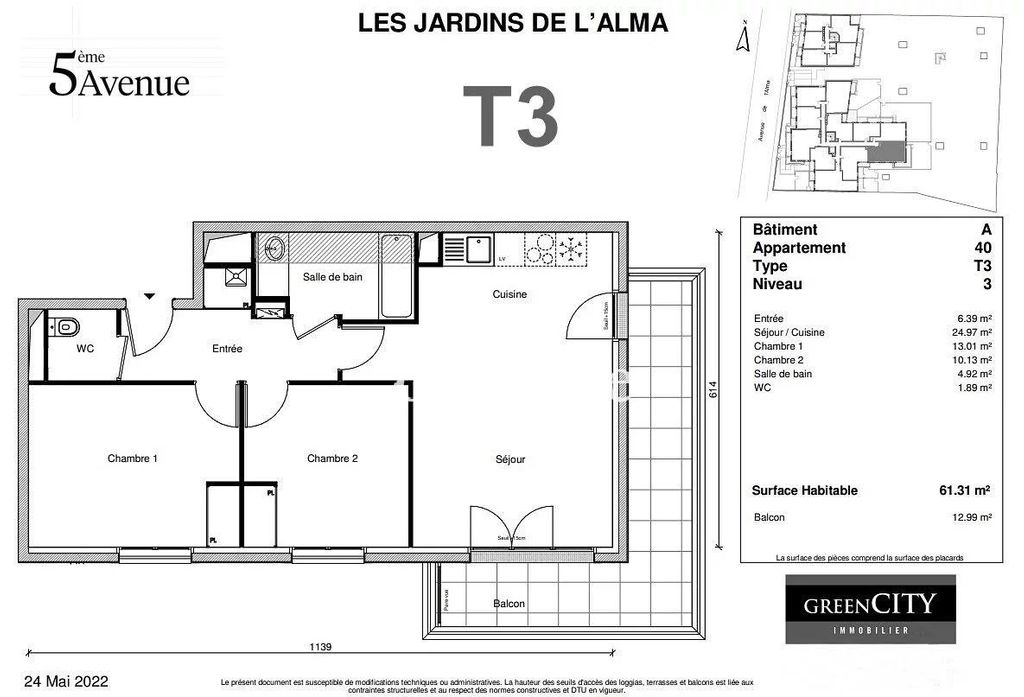 Achat appartement à vendre 3 pièces 61 m² - Saint-Maur-des-Fossés