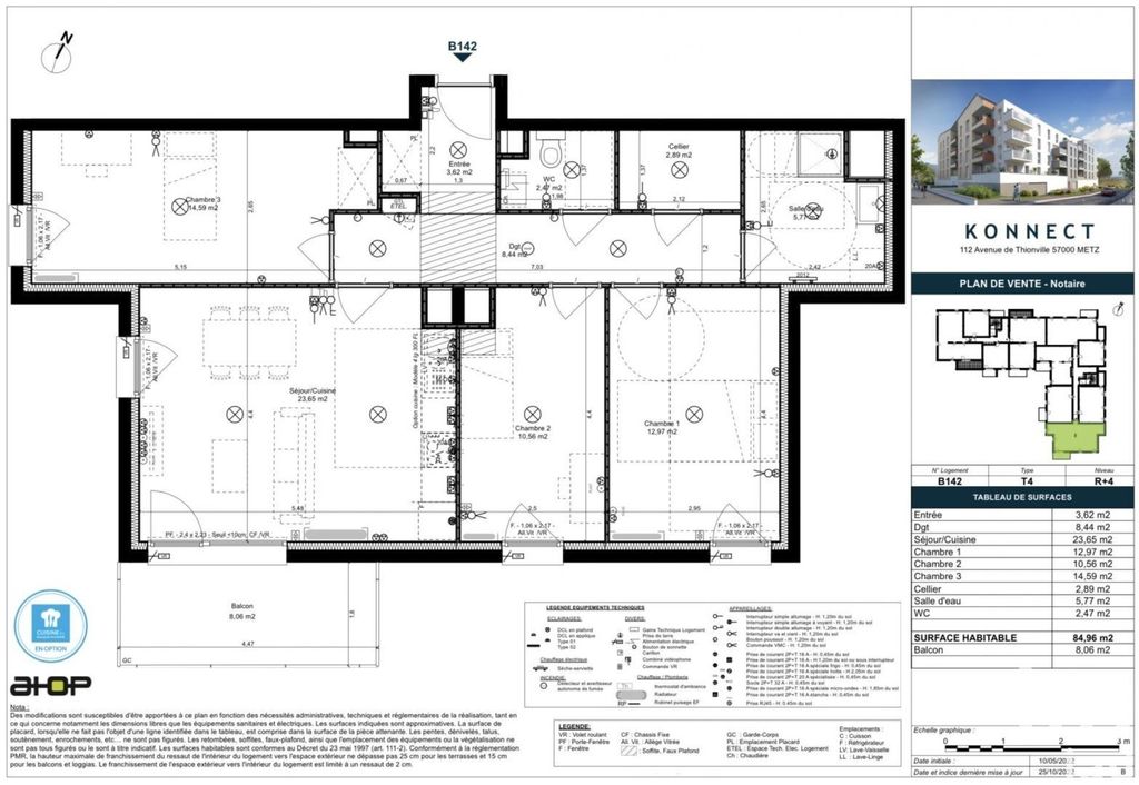 Achat appartement à vendre 4 pièces 85 m² - Metz