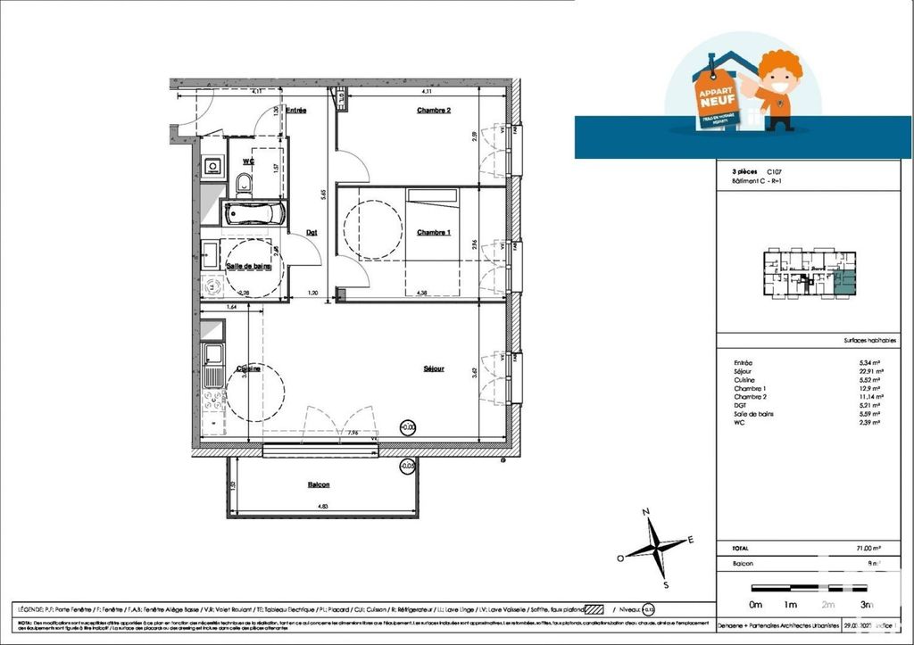 Achat appartement à vendre 3 pièces 70 m² - Sainte-Catherine
