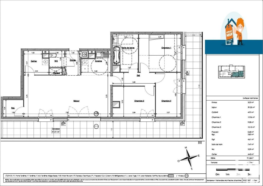 Achat appartement à vendre 4 pièces 91 m² - Sainte-Catherine