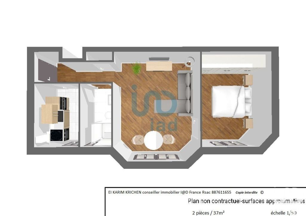 Achat appartement à vendre 2 pièces 37 m² - Courbevoie