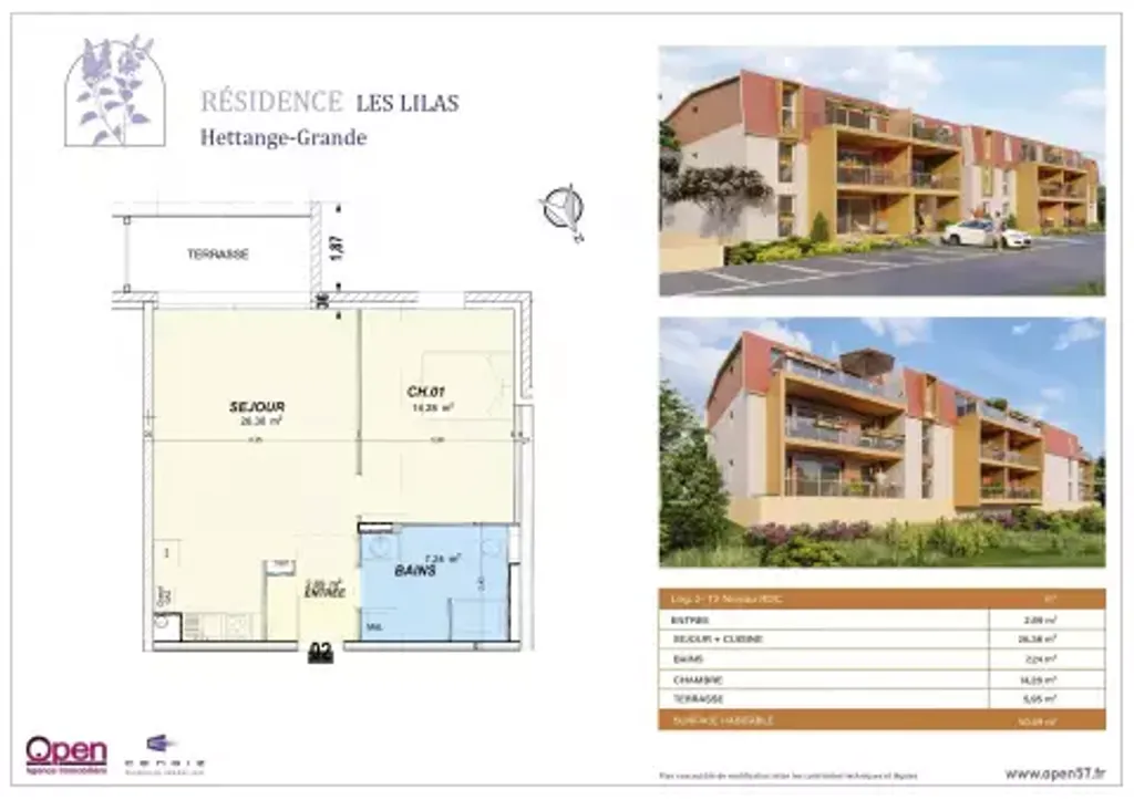 Achat appartement à vendre 2 pièces 51 m² - Hettange-Grande