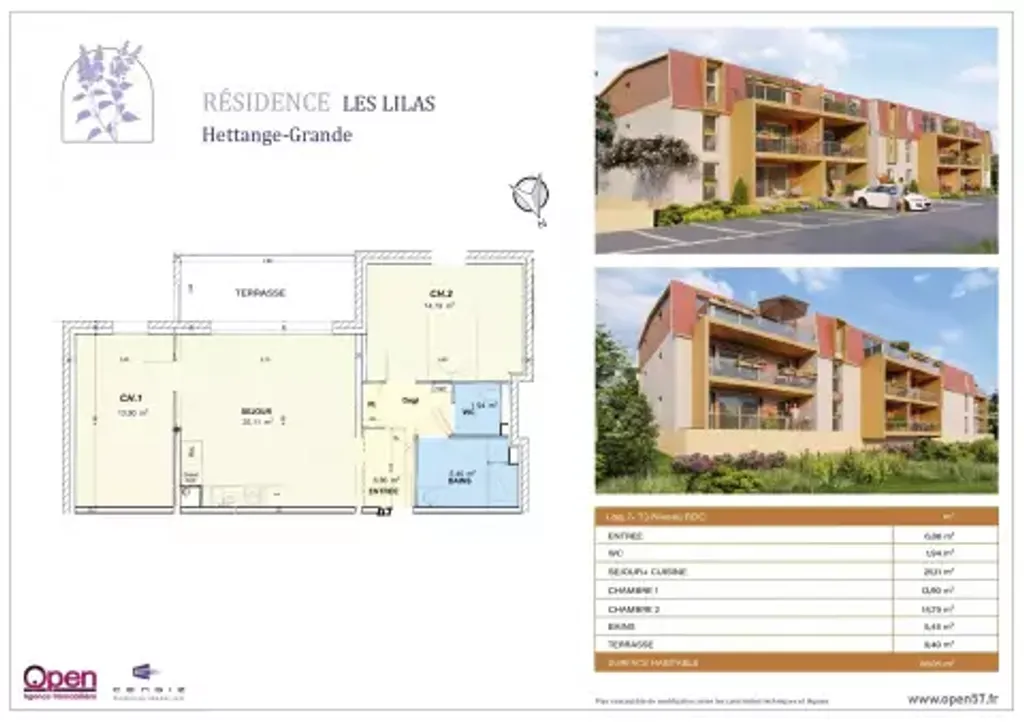 Achat appartement à vendre 3 pièces 68 m² - Hettange-Grande