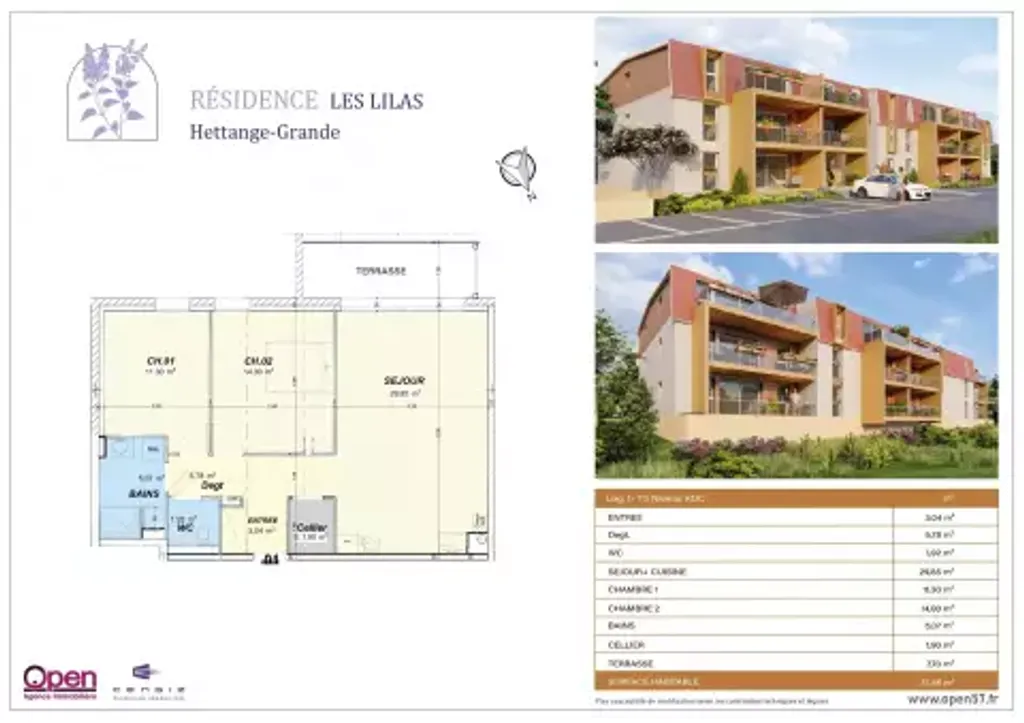 Achat appartement à vendre 3 pièces 73 m² - Hettange-Grande