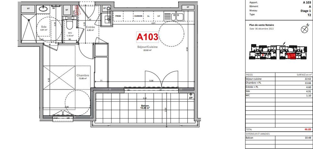 Achat appartement à vendre 2 pièces 46 m² - Thonon-les-Bains