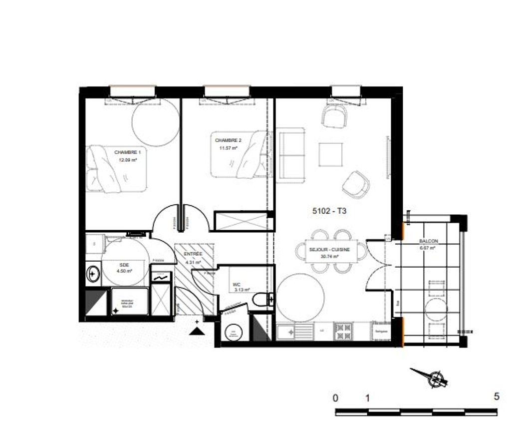 Achat appartement 3 pièce(s) Saint-Vincent-de-Tyrosse