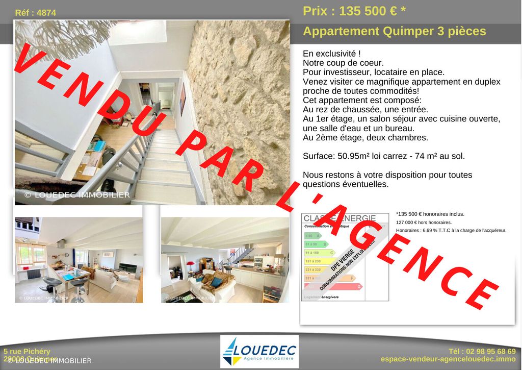 Achat duplex à vendre 3 pièces 50 m² - Quimper