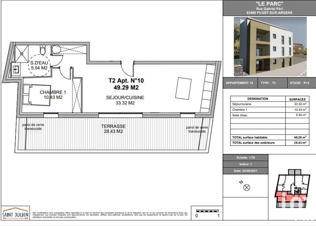 Achat appartement à vendre 2 pièces 49 m² - Puget-sur-Argens