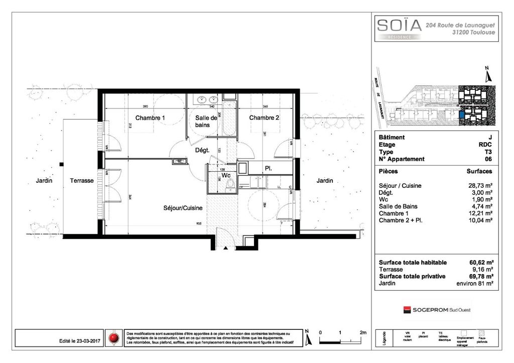 Achat appartement à vendre 3 pièces 61 m² - Toulouse