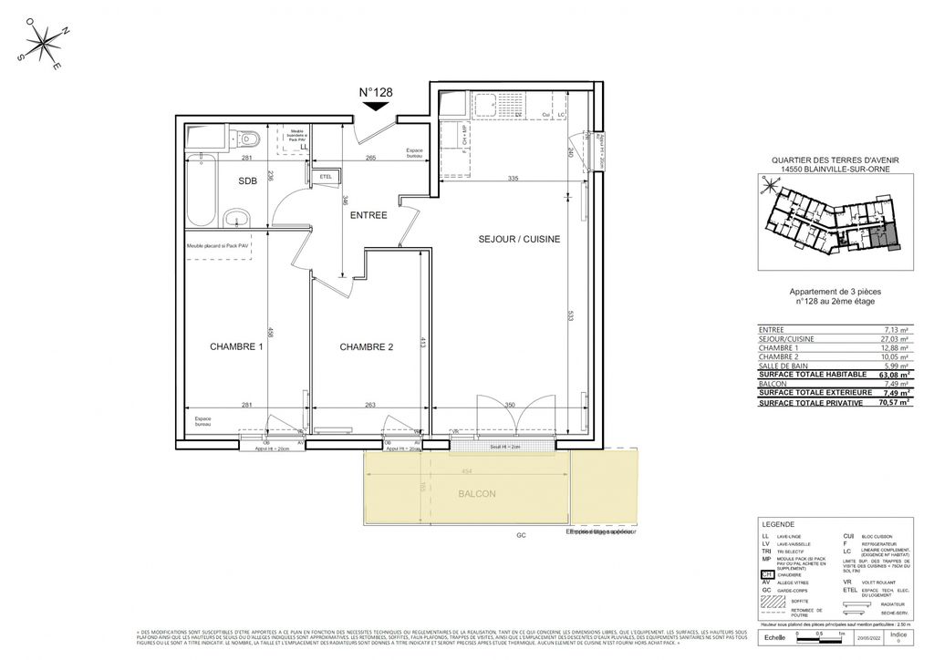 Achat appartement 3 pièce(s) Blainville-sur-Orne