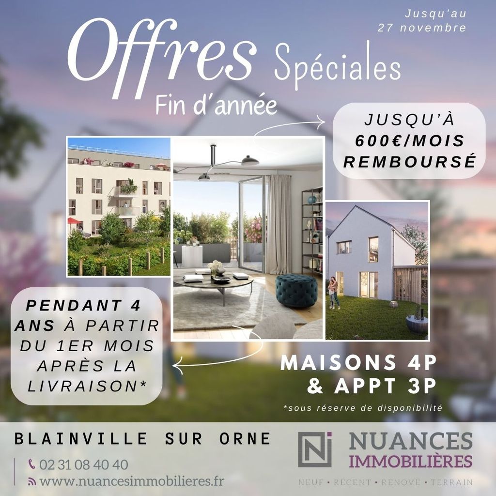 Achat appartement à vendre 3 pièces 63 m² - Blainville-sur-Orne