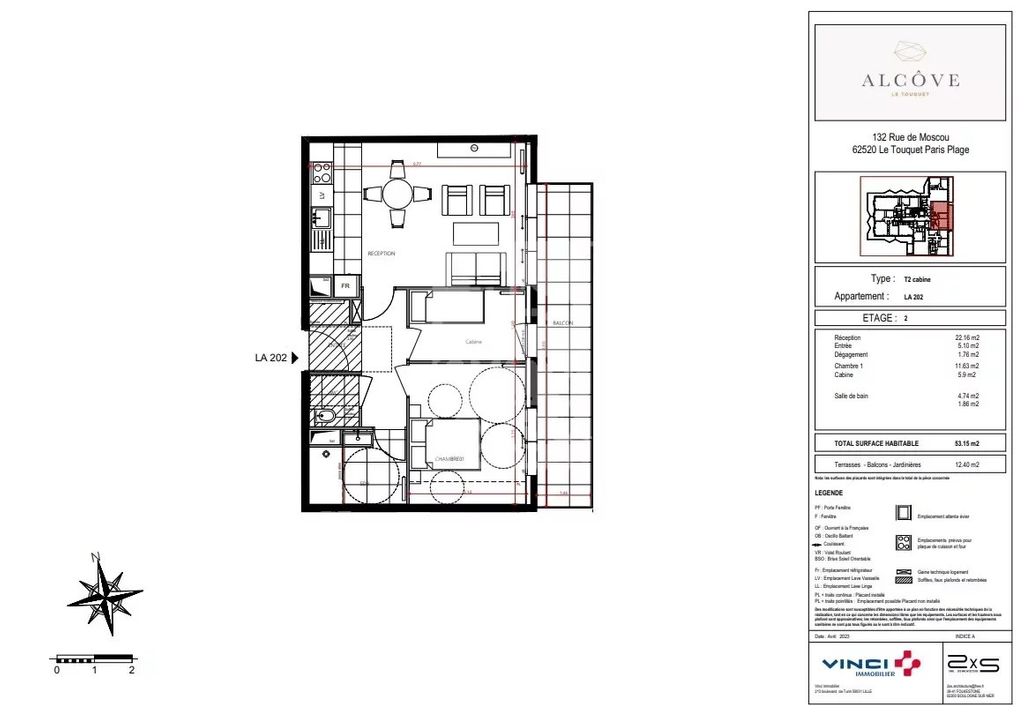 Achat appartement à vendre 2 pièces 53 m² - Le Touquet-Paris-Plage
