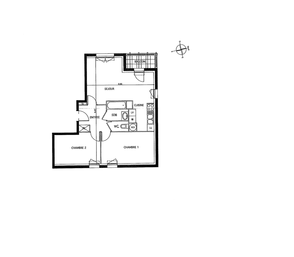 Achat appartement à vendre 3 pièces 59 m² - Saint-Maximin