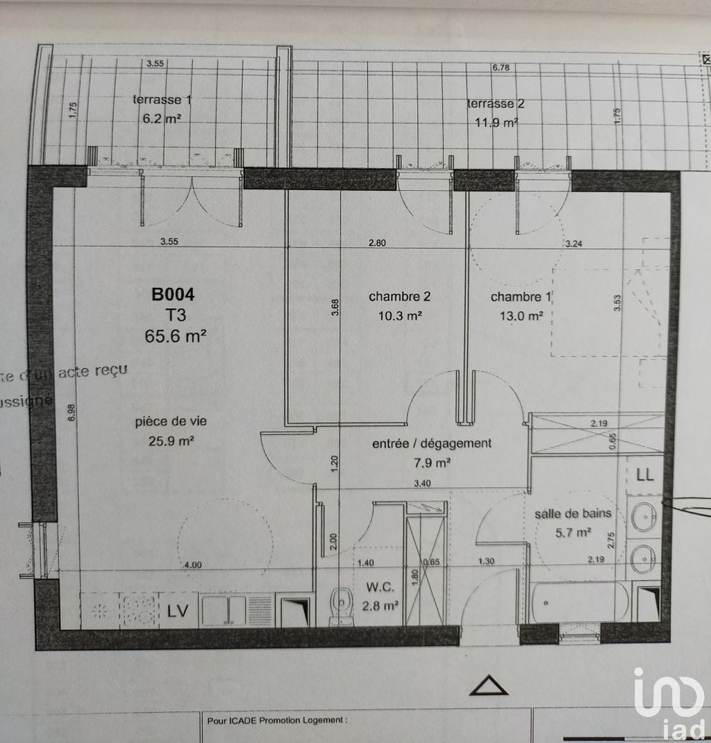 Achat appartement à vendre 3 pièces 66 m² - Talence