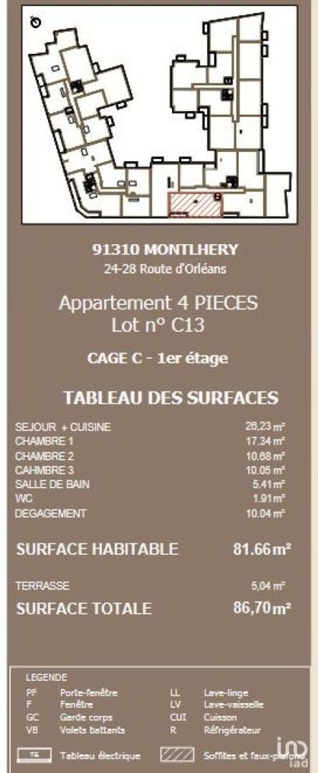 Achat appartement 4 pièce(s) Montlhéry