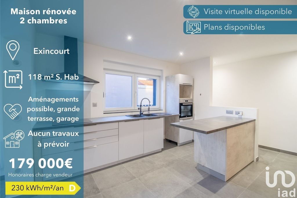 Achat maison à vendre 2 chambres 118 m² - Exincourt