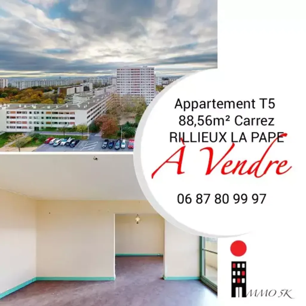 Achat appartement à vendre 5 pièces 88 m² - Rillieux-la-Pape