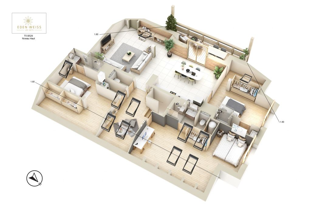 Achat appartement à vendre 5 pièces 134 m² - Les Gets