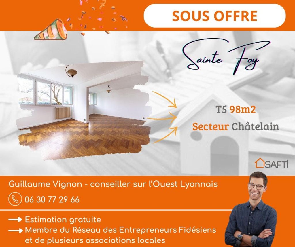 Achat appartement à vendre 5 pièces 99 m² - Sainte-Foy-lès-Lyon