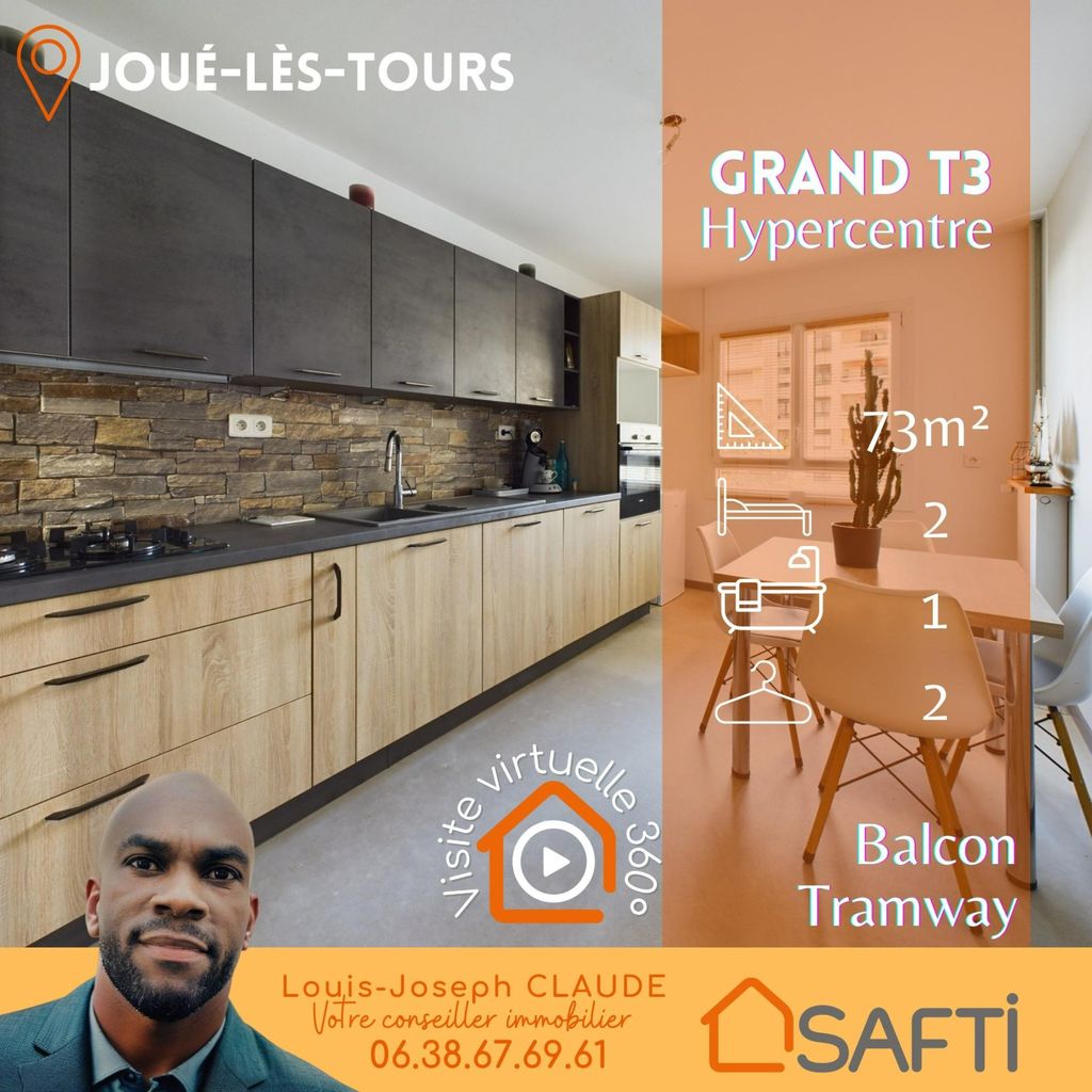 Achat appartement à vendre 4 pièces 73 m² - Joué-lès-Tours