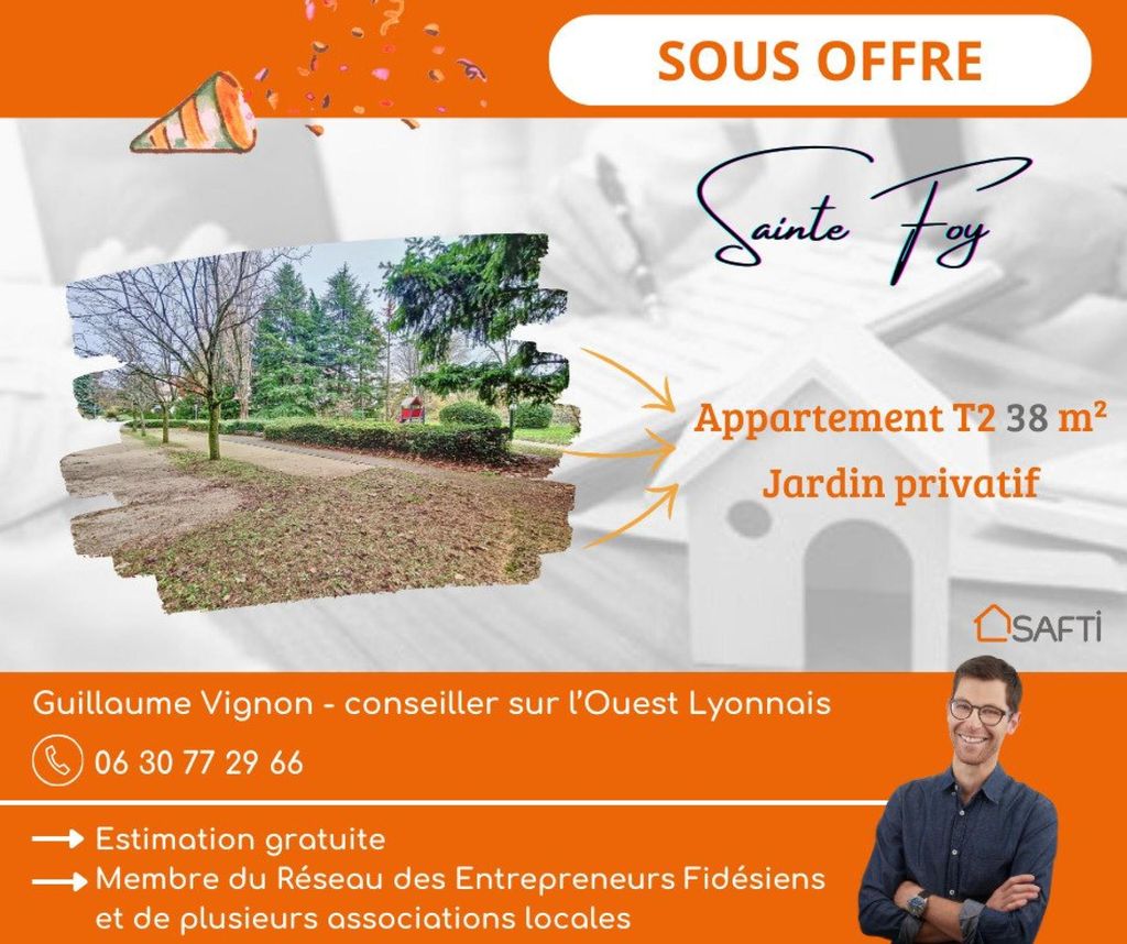 Achat appartement à vendre 2 pièces 38 m² - Sainte-Foy-lès-Lyon