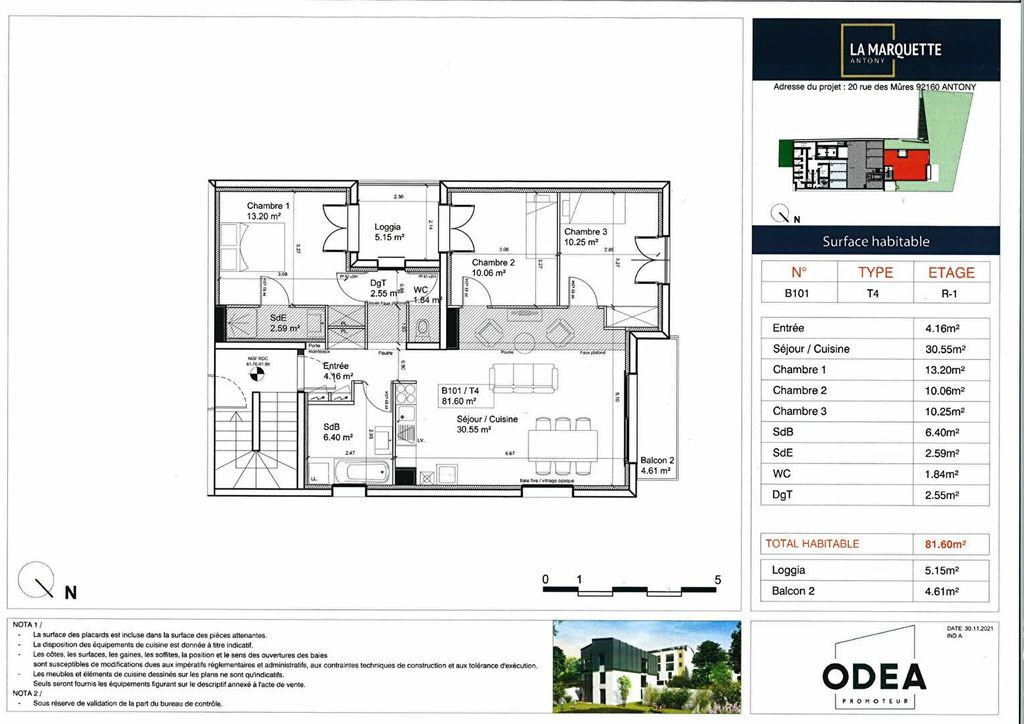 Achat appartement à vendre 4 pièces 82 m² - Antony