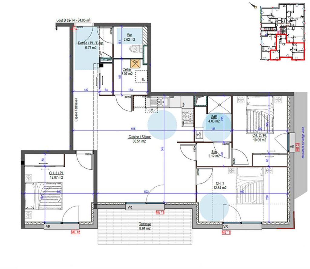 Achat appartement à vendre 4 pièces 84 m² - Labège