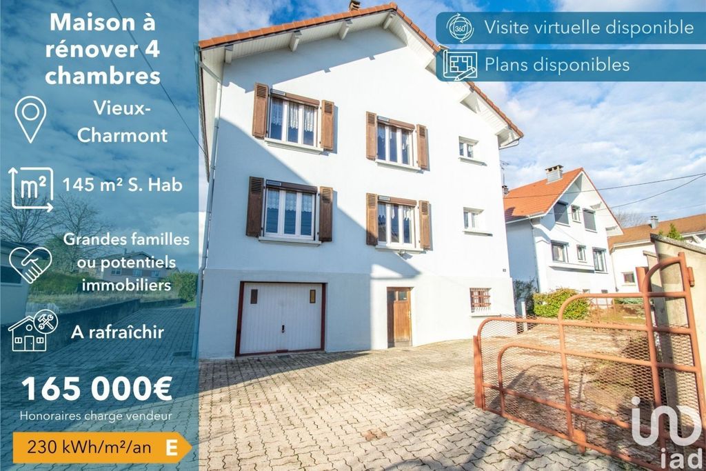 Achat maison à vendre 4 chambres 145 m² - Vieux-Charmont