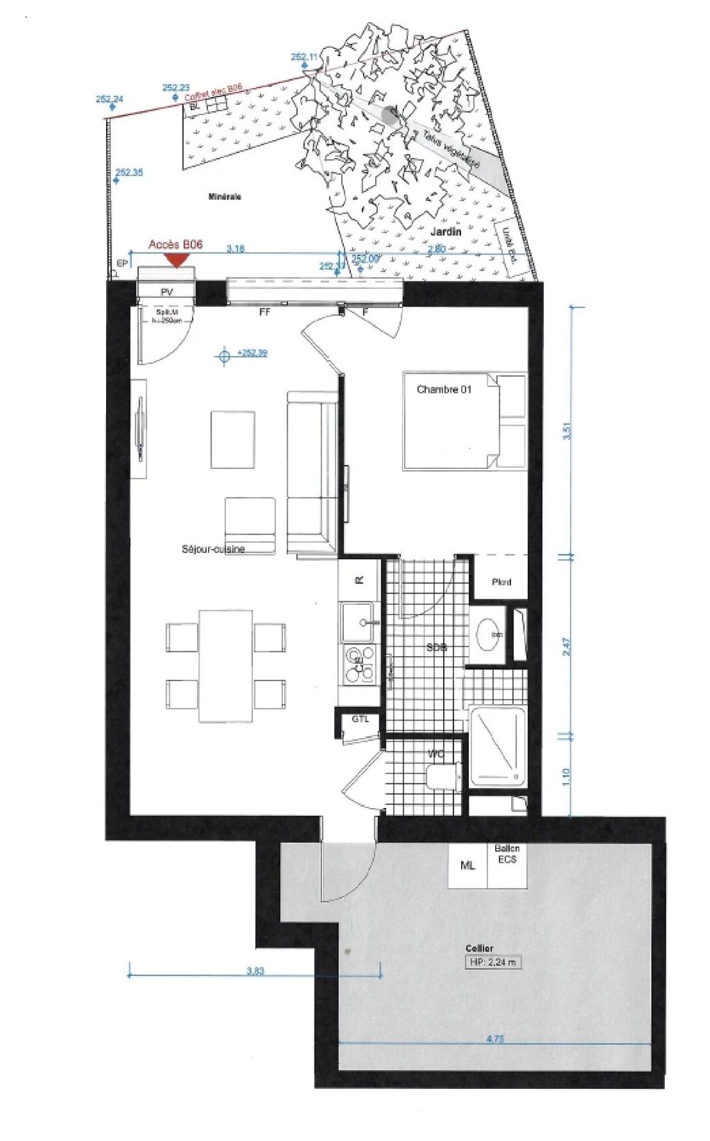 Achat appartement à vendre 2 pièces 42 m² - Vigoulet-Auzil