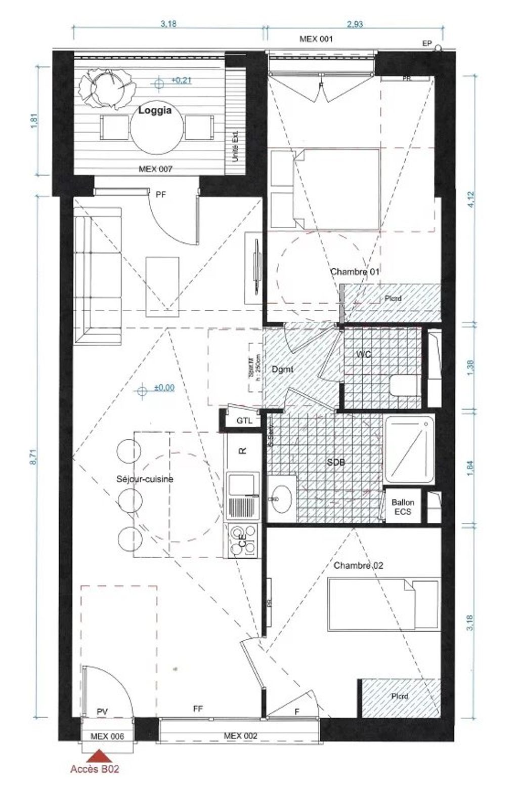 Achat appartement à vendre 3 pièces 57 m² - Vigoulet-Auzil