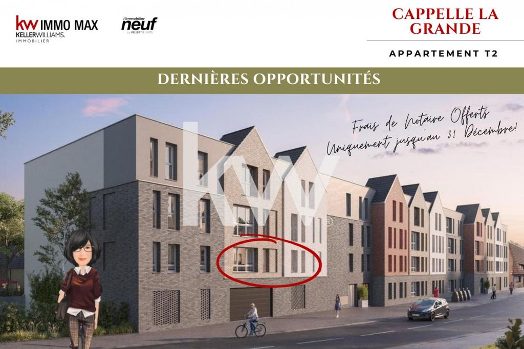 Achat appartement à vendre 2 pièces 56 m² - Cappelle-la-Grande