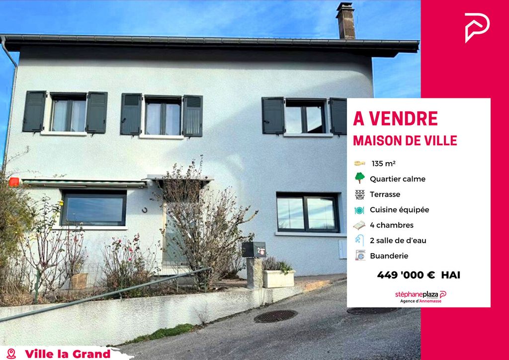 Achat maison à vendre 4 chambres 135 m² - Ville-la-Grand